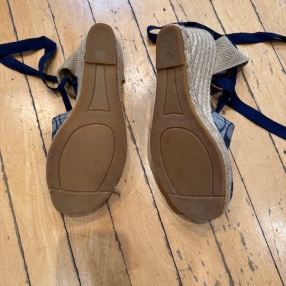 Coach Ankle Tie Wedge Espadrilles, Blue Size 7 - Picture 5 of 5
